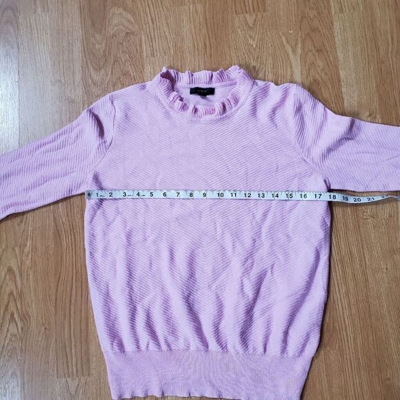 J. CREW | Ruffle Neck Pullover Sweater - [Small, Soft Peony Pink] - Picture 10 of 15
